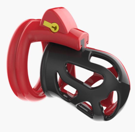 Prison House - Male Chastity Device In Red & Black BDSM product view