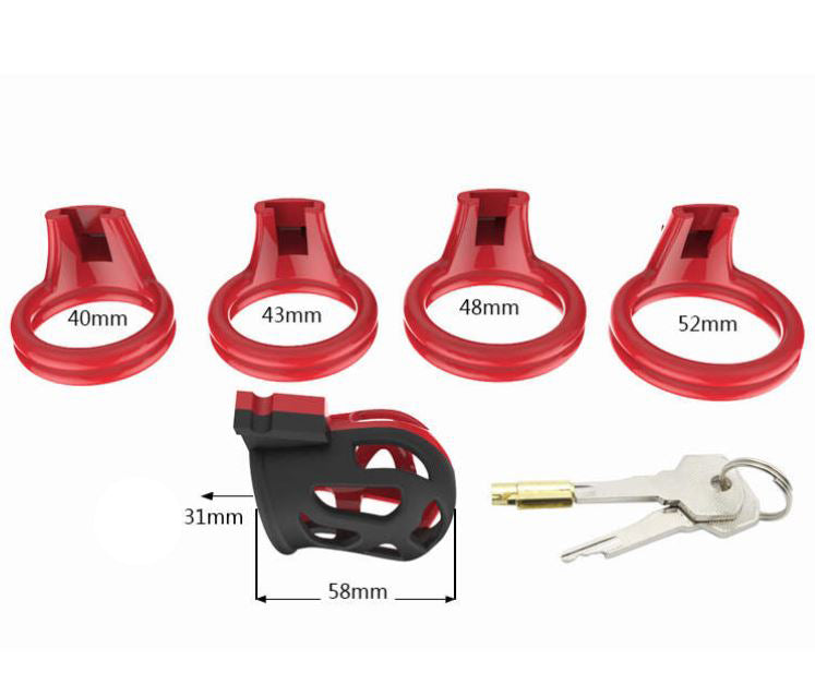 Prison House - Male Chastity Device In Red & Black BDSM, gallery view 5