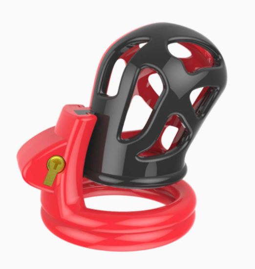 Prison House - Male Chastity Device In Red & Black BDSM, gallery view 4