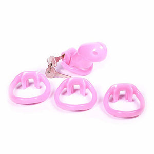 Sissy in Pink Resin Chastity Cage 1.89 and 2.35 inches long