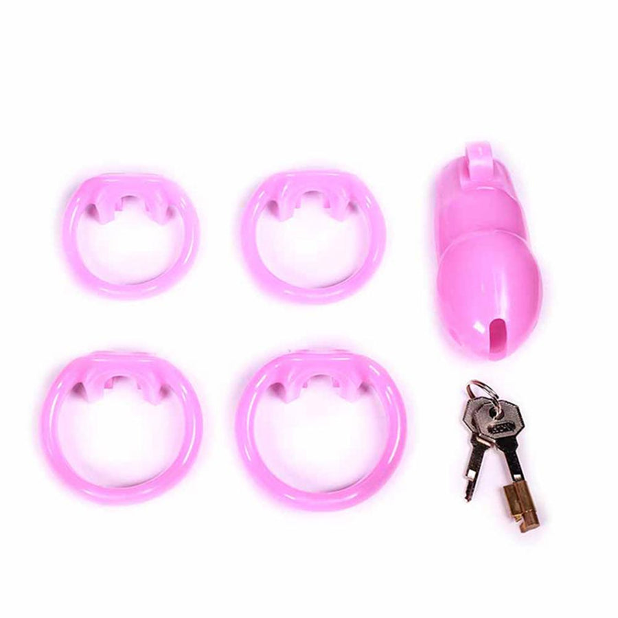 Sissy in Pink Resin Chastity Cage 1.89 and 2.35 inches long, gallery view 11