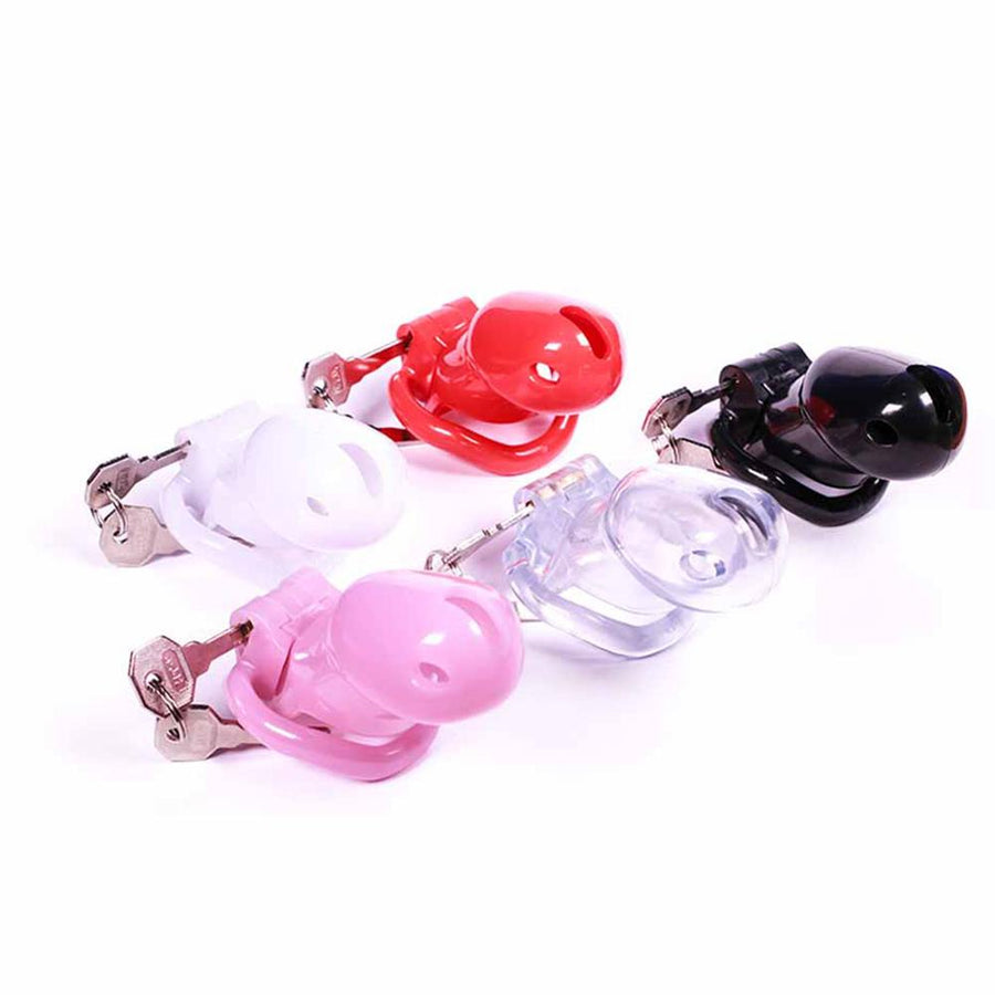 Sissy in Pink Resin Chastity Cage 1.89 and 2.35 inches long, gallery view 2