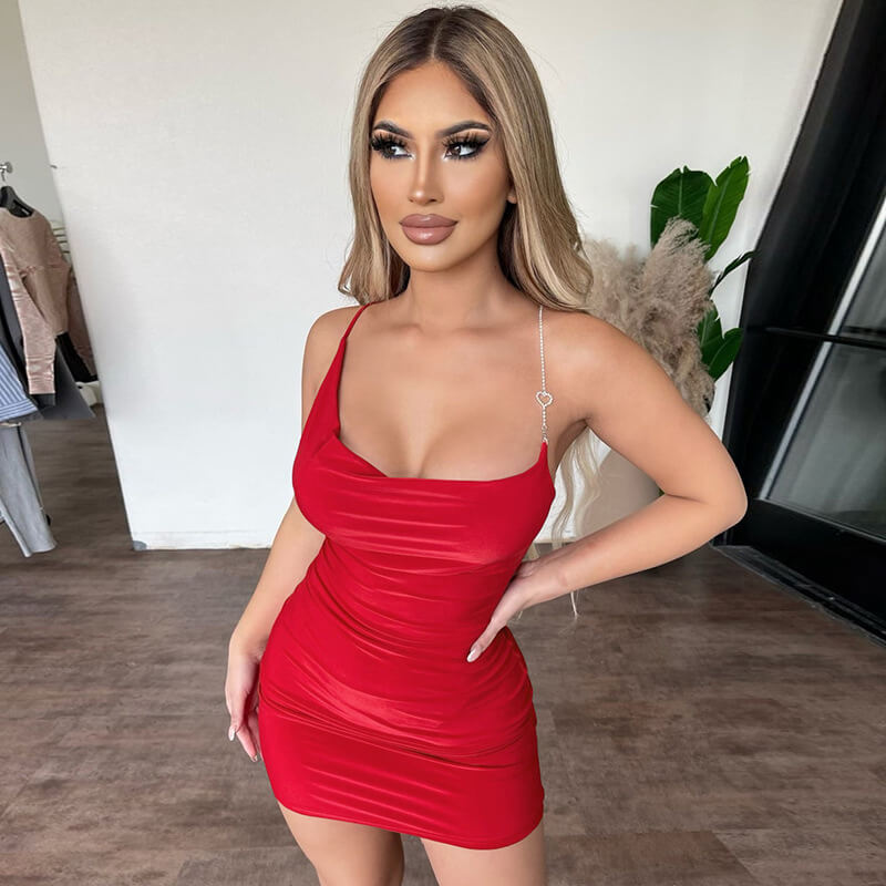 Backless Slim Wrap Hip Dress, gallery view 3