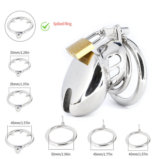 BDSM Stainless Steel Chastity Device With Spike Ring product view