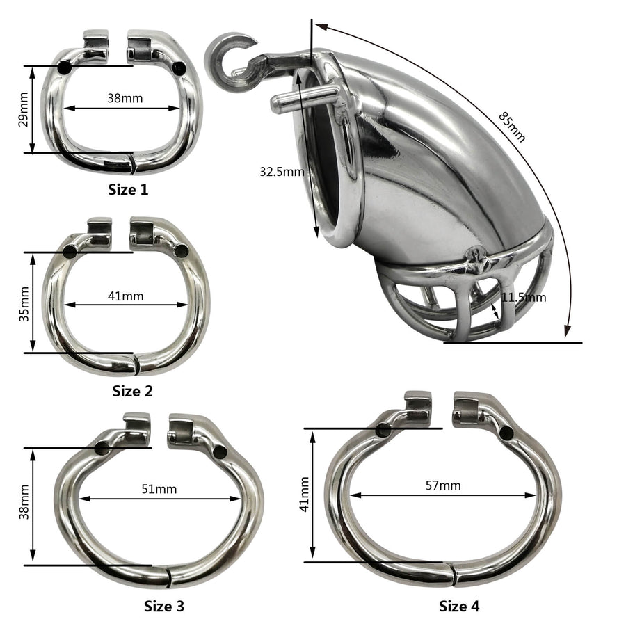 Bending Tube Stainless Steel Male Chastity Device, gallery view 5