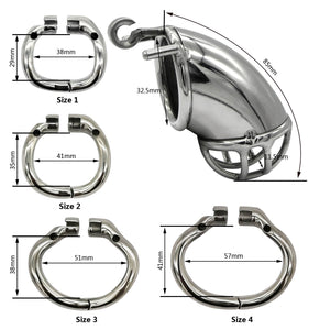 Bending Tube Stainless Steel Male Chastity Device