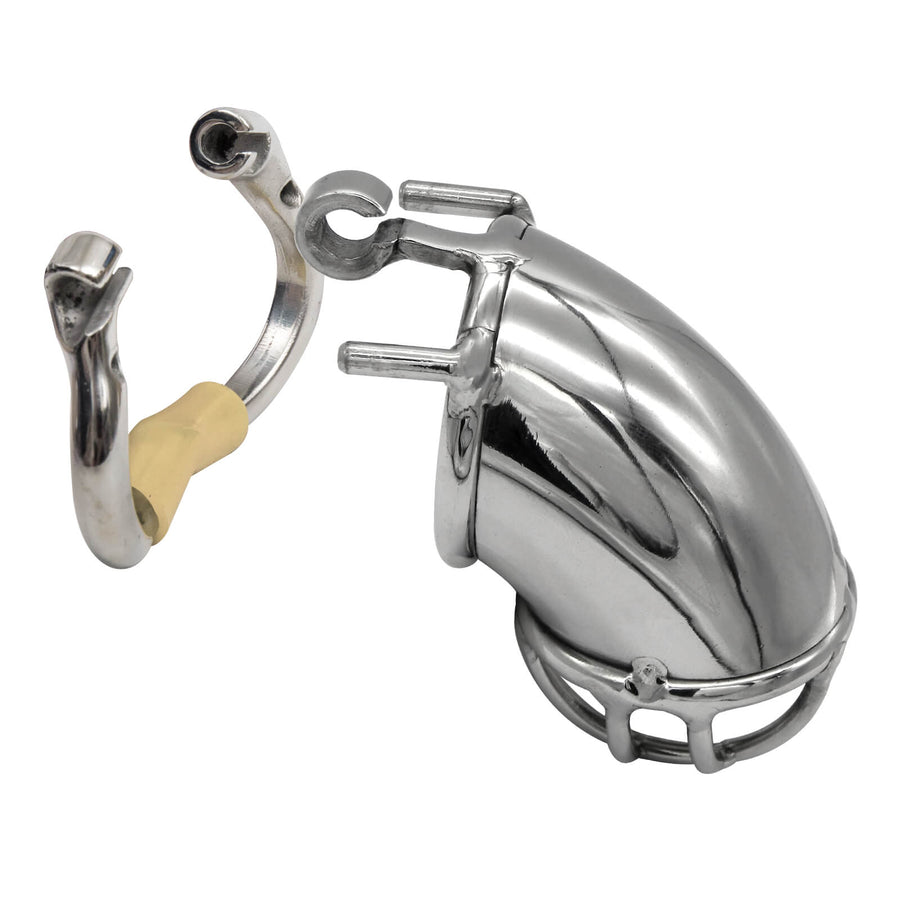 Bending Tube Stainless Steel Male Chastity Device, gallery view 2