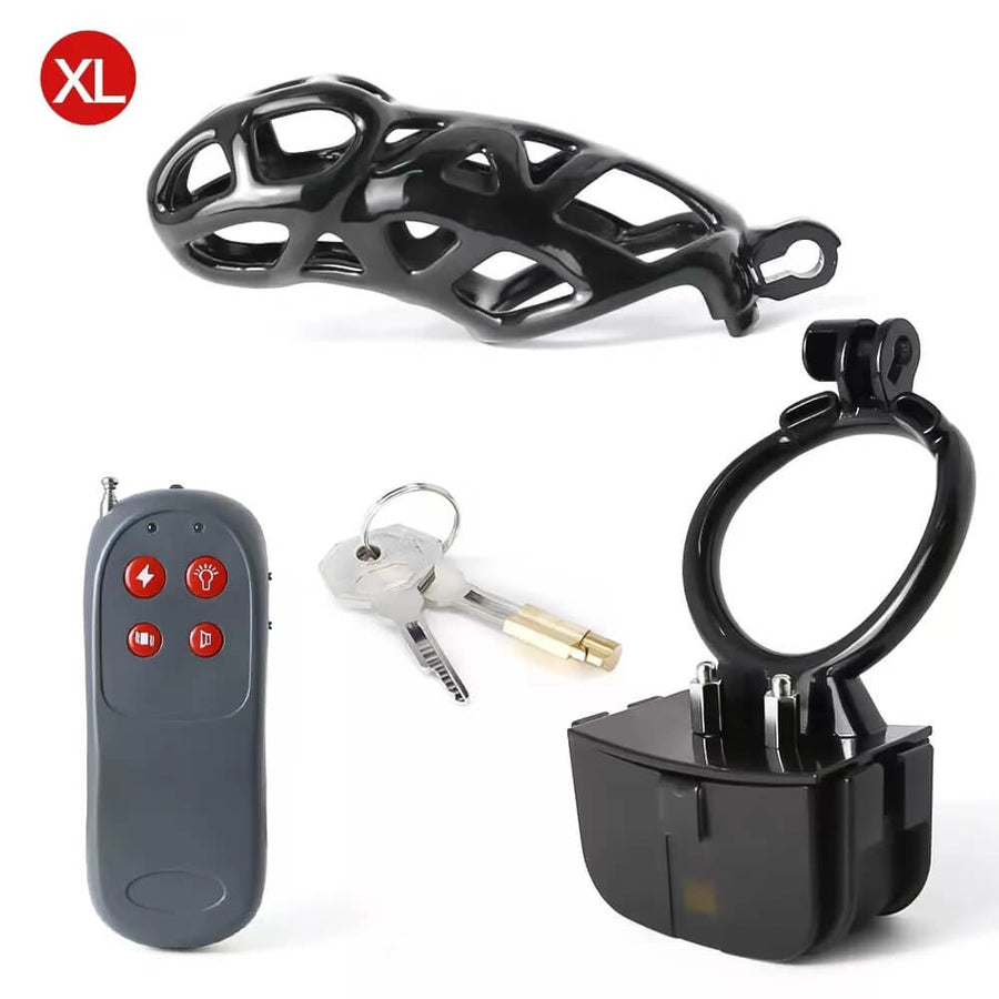 Black Electric Shock Mamba Chastity Cage, gallery view 2