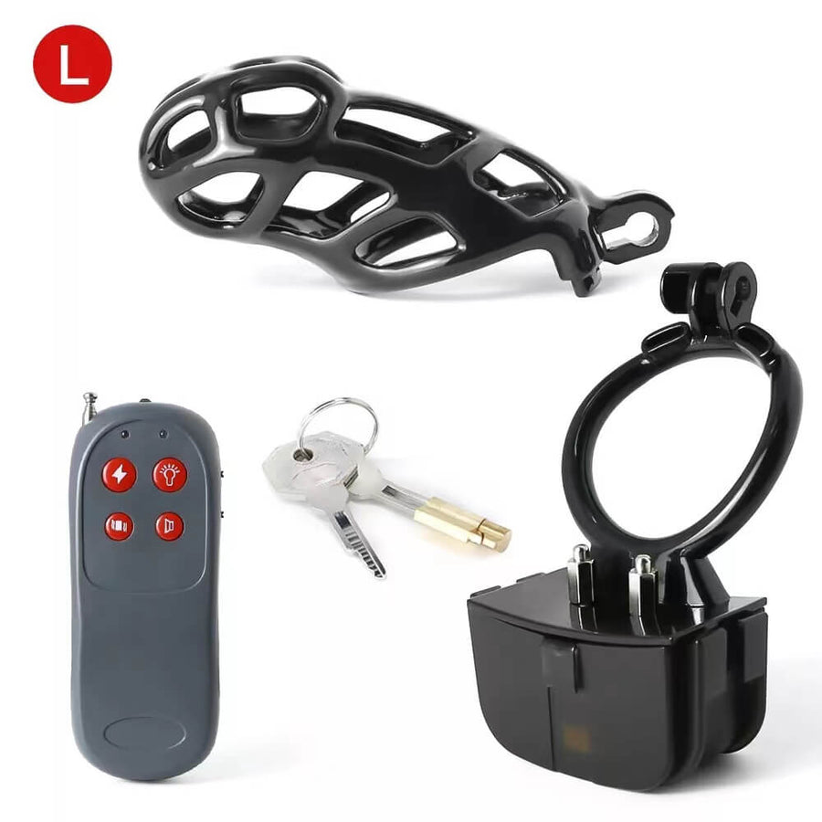 Black Electric Shock Mamba Chastity Cage, gallery view 8