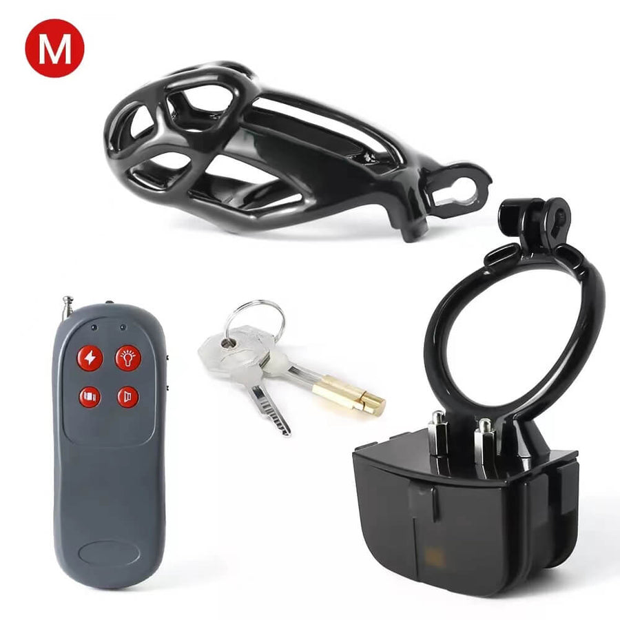 Black Electric Shock Mamba Chastity Cage, gallery view 9