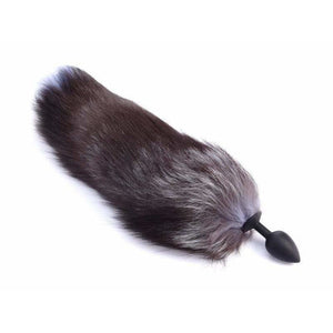 Gray Fox Tail Butt Plug 16 Inches Long BDSM