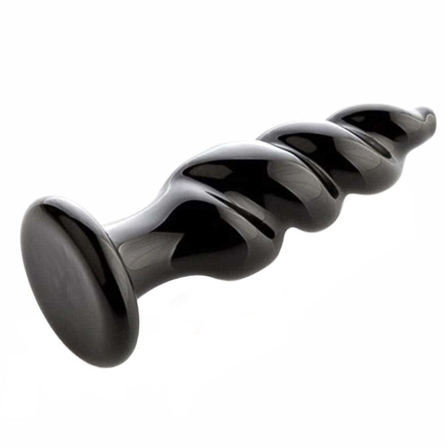 Black Spiral Glass Plug BDSM, gallery view 3