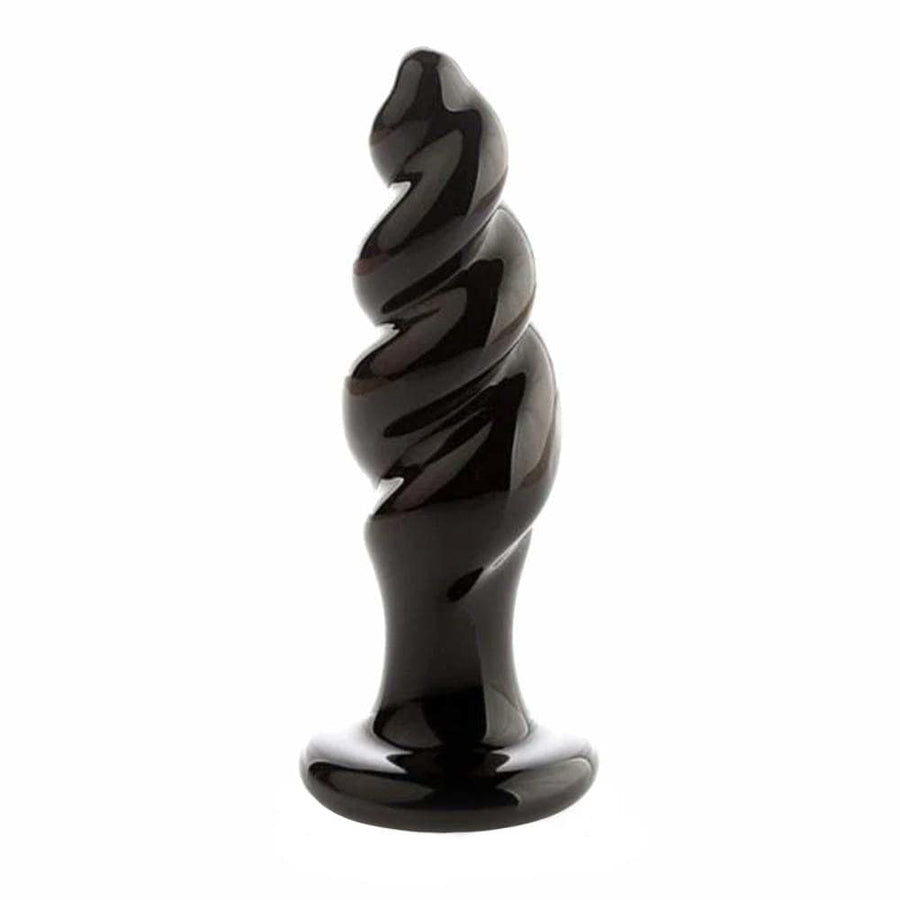 Black Spiral Glass Plug BDSM, gallery view 2