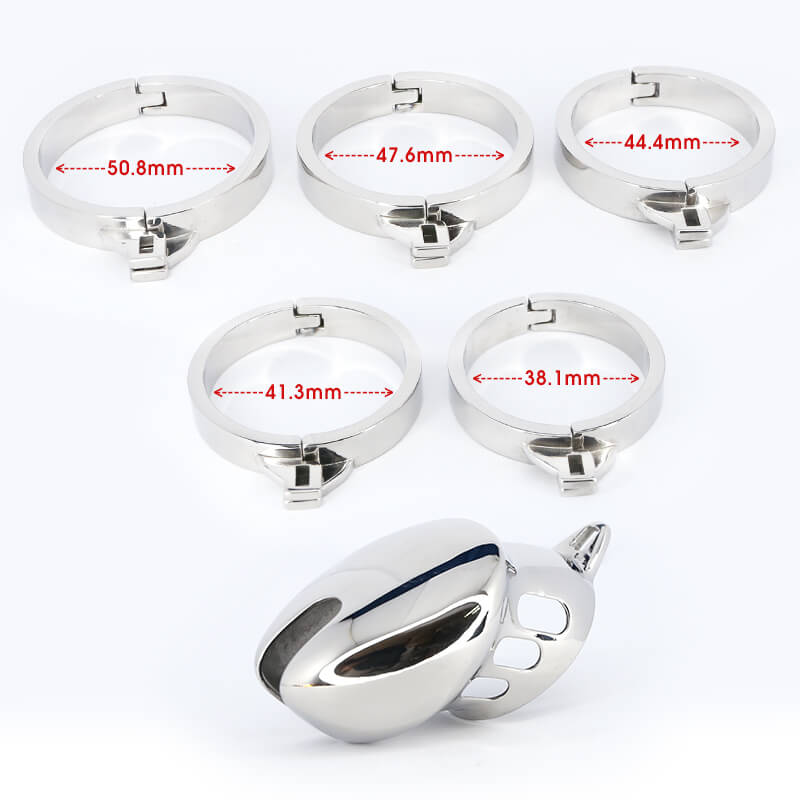 Bondage Stainless Steel Chastity Cage With Spike Ring, gallery view 5