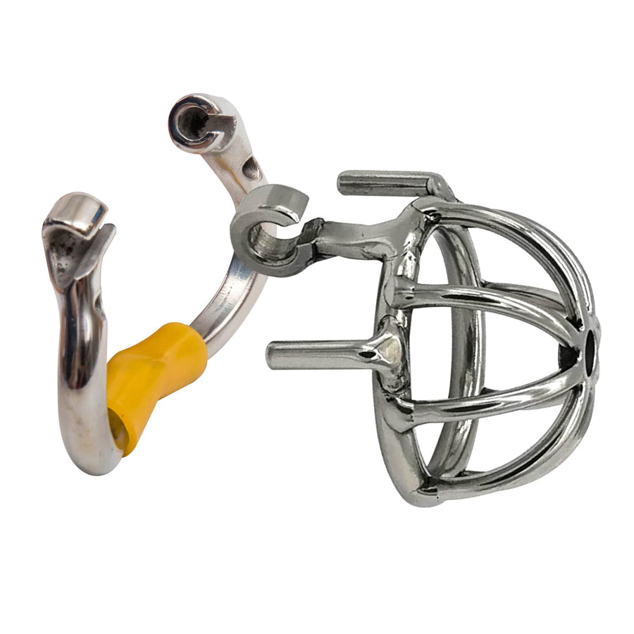 Ergonomic Stainless Steel Stealth Lock Male Chastity Device, gallery view 3