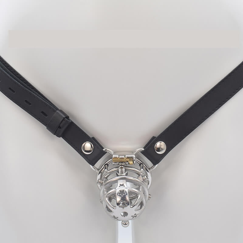 Brutal BDSM Chastity Cage with Belt product view