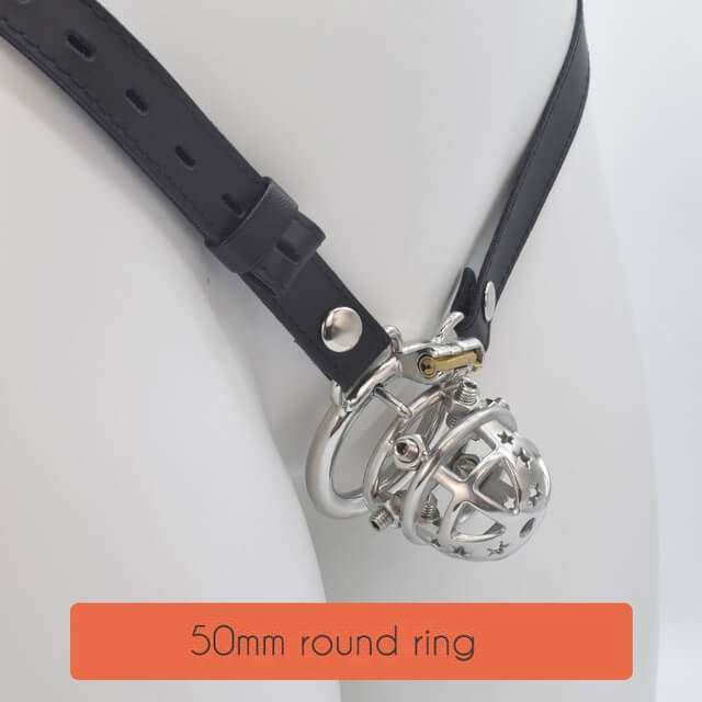 Brutal BDSM Chastity Cage with Belt, gallery view 11