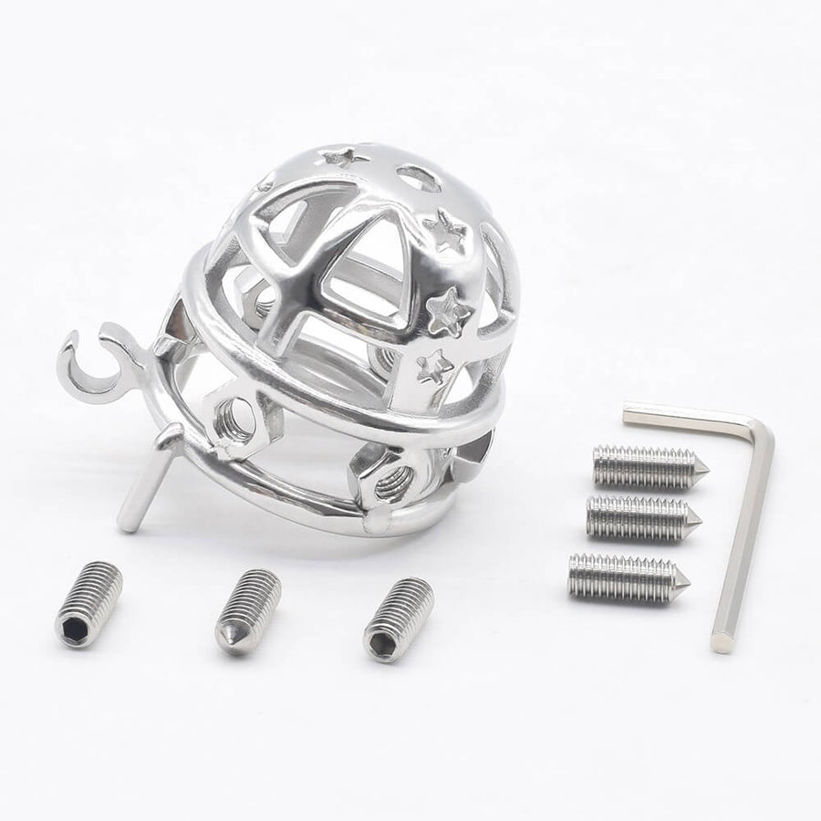 Brutal BDSM Chastity Cage with Belt, gallery view 2
