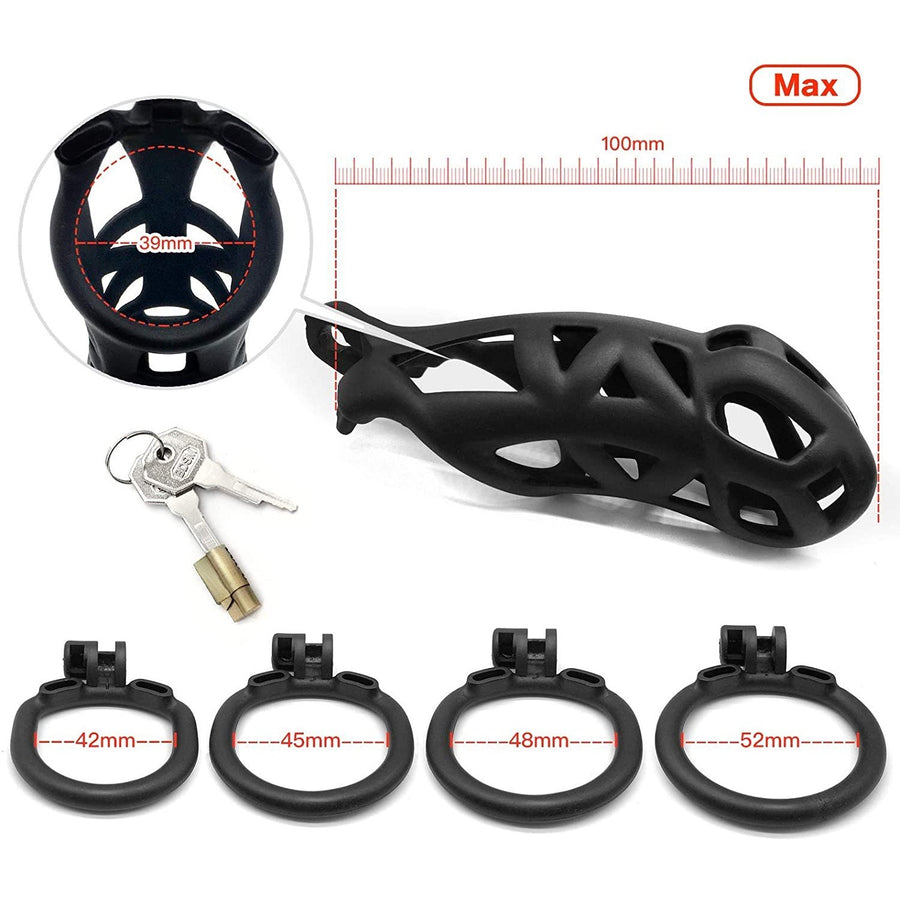 Cobra Male Chastity Device Kit 1.97 to 3.94 inches Long, gallery view 3