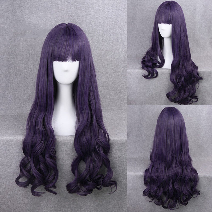 Costume Cosplay Wig Lolita Natural Straight Wavy Wig Purple, gallery view 3