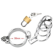 Load image into Gallery viewer, Ashley Metal Chastity Device 2.76 inches long Including 3 Rings
