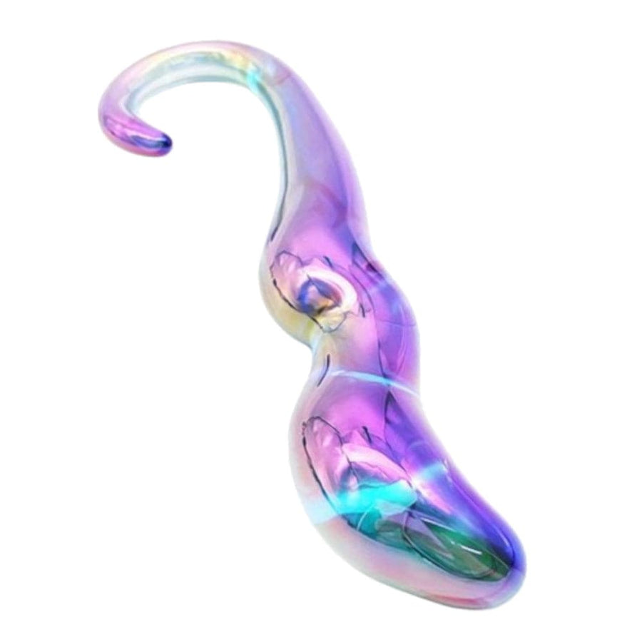 Rainbow Teardrop Glass Dildo BDSM product view