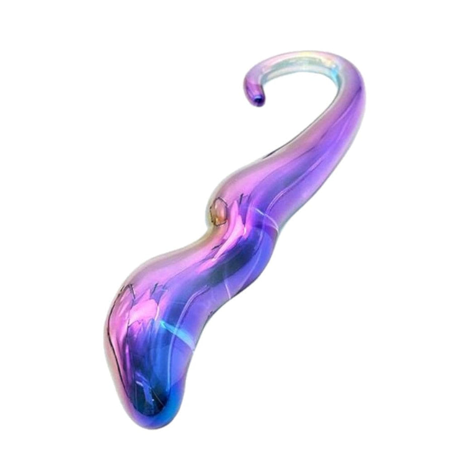Rainbow Teardrop Glass Dildo BDSM, gallery view 2