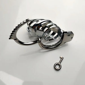 Handcuff Adjustable Metal Male Chastity Cage