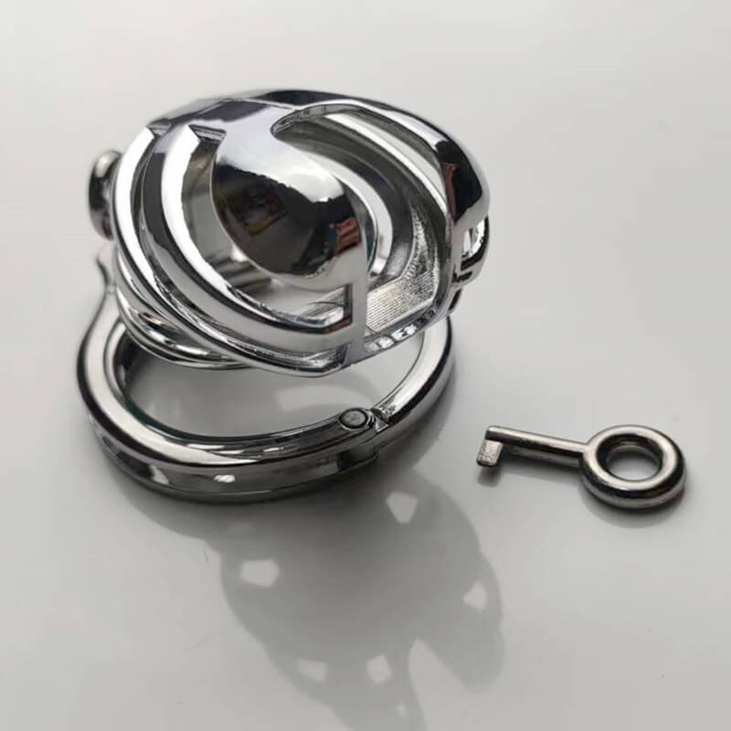 Handcuff Adjustable Metal Male Chastity Cage, gallery view 7