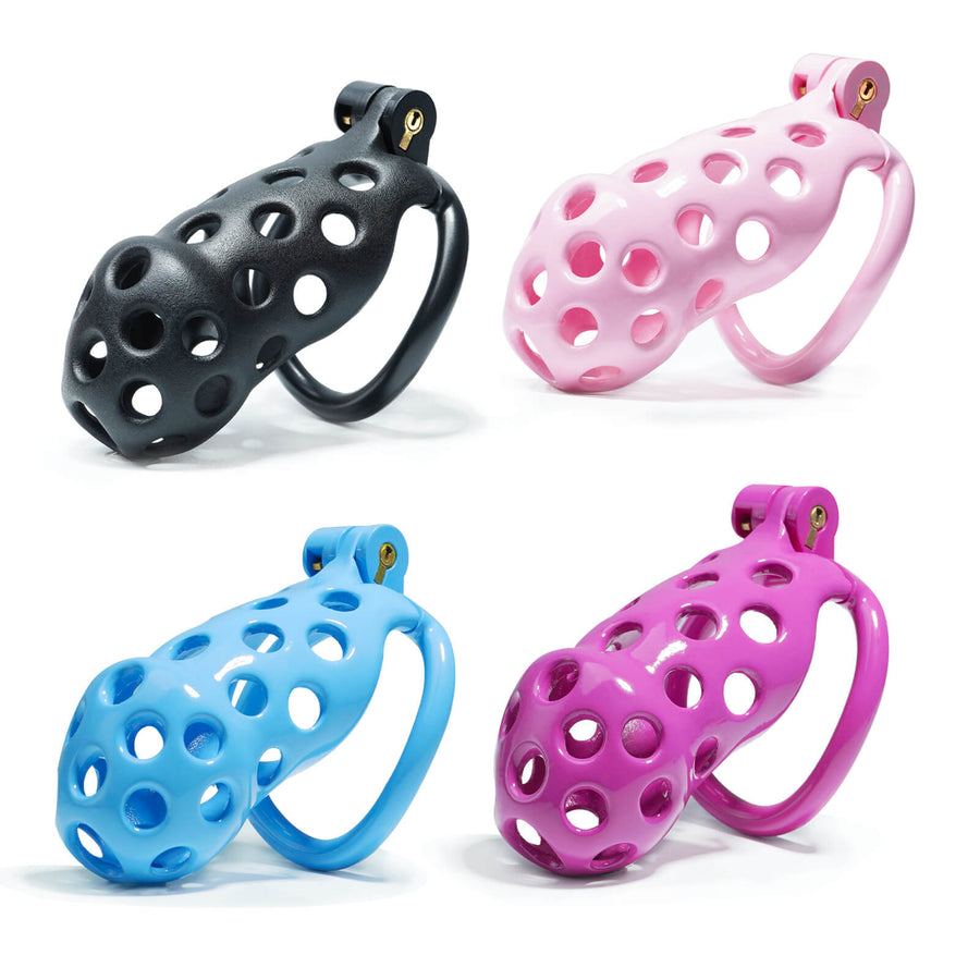 Hole Style Mamba Cock Cage with 4 Arc Rings product view