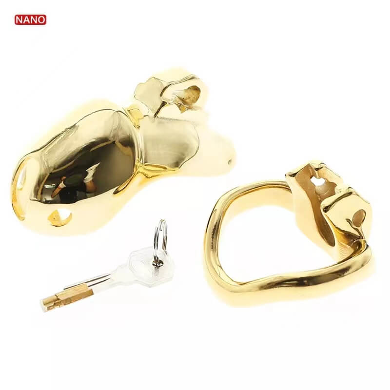 HTV3 Gold Chastity Cage, gallery view 5