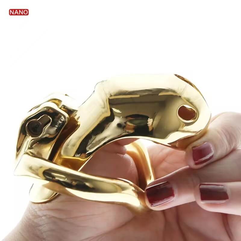 HTV3 Gold Chastity Cage, gallery view 4