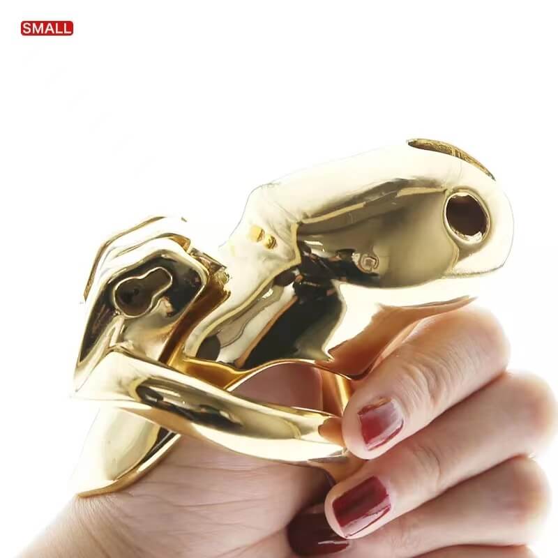 HTV3 Gold Chastity Cage, gallery view 6