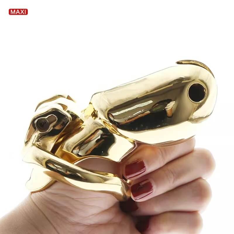 HTV3 Gold Chastity Cage, gallery view 10