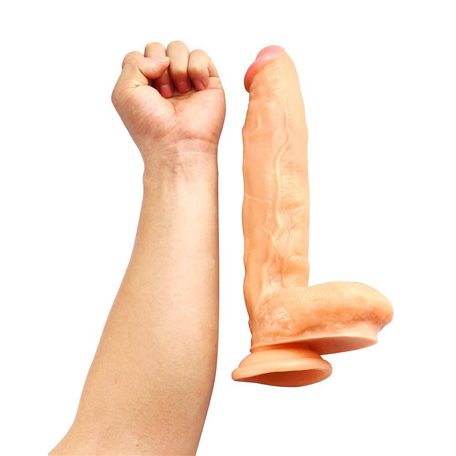 Humongous 11 Inch Realistic Textured Dildo BDSM, gallery view 4