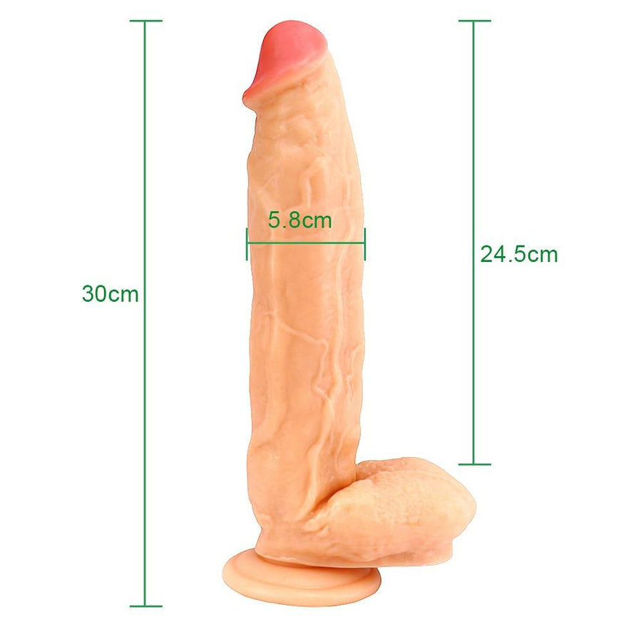 Humongous 11 Inch Realistic Textured Dildo BDSM, gallery view 6