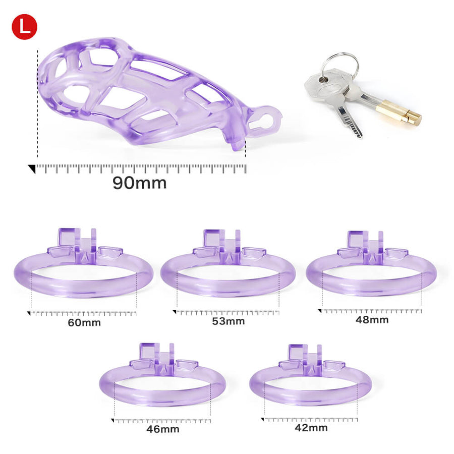 Ice Vision Desigh Purple Cobra Chastity Cage, gallery view 12