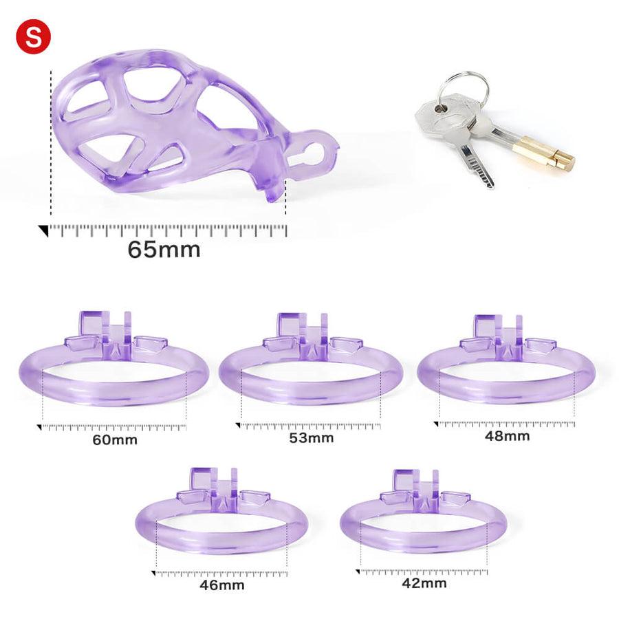 Ice Vision Desigh Purple Cobra Chastity Cage, gallery view 7