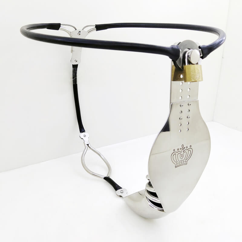 Male Stainless Steel Chastity Belt Pink, gallery view 2