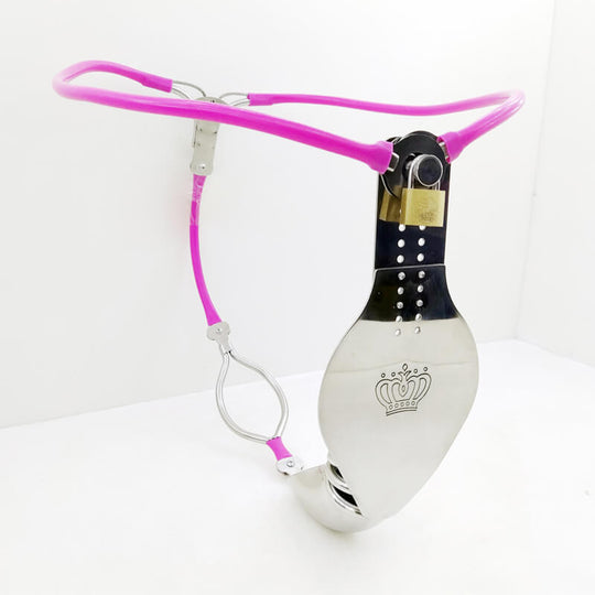 Male Stainless Steel Chastity Belt Pink product view