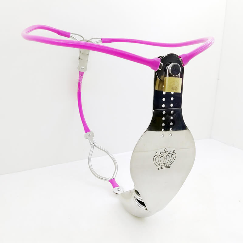 Male Stainless Steel Chastity Belt Pink product view