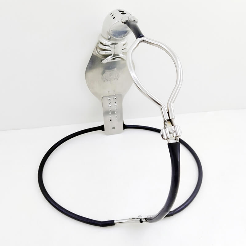 Male Stainless Steel Chastity Belt Pink, gallery view 5