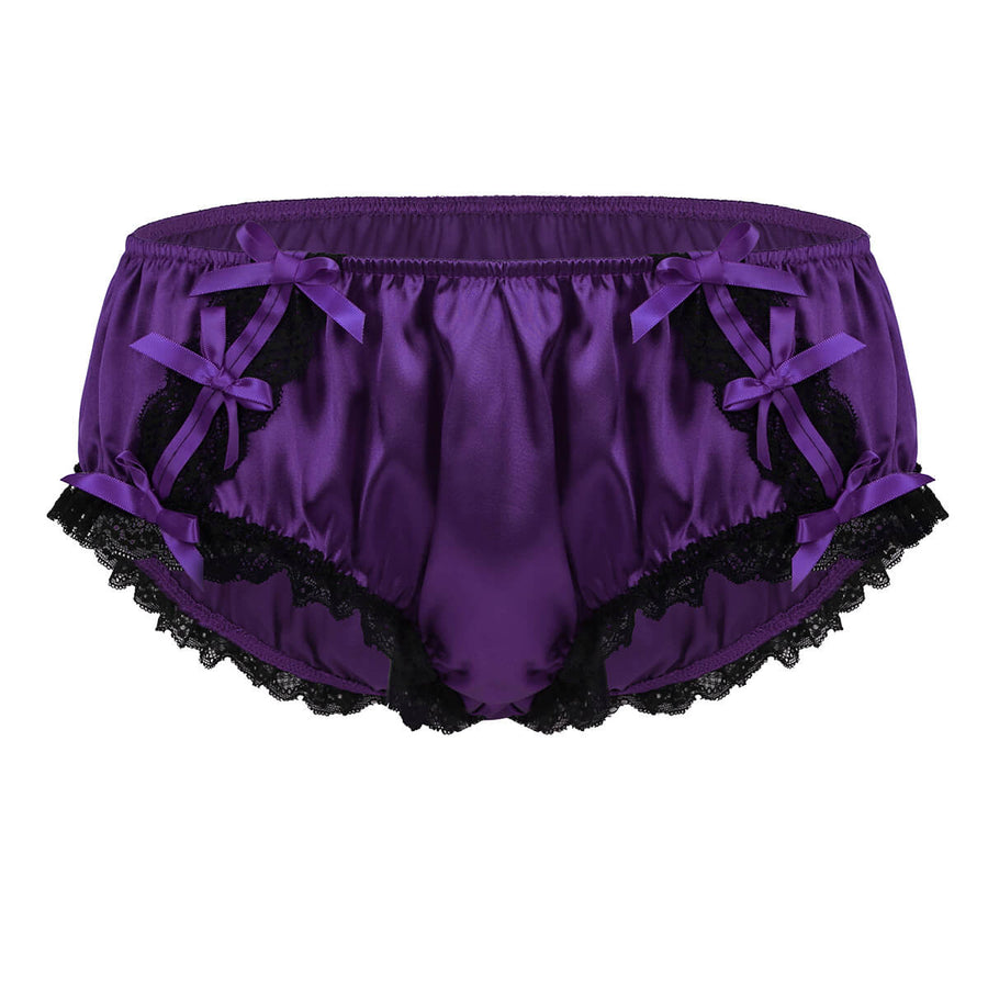 Blair Shiny Ruffled Satin Panties, gallery view 3