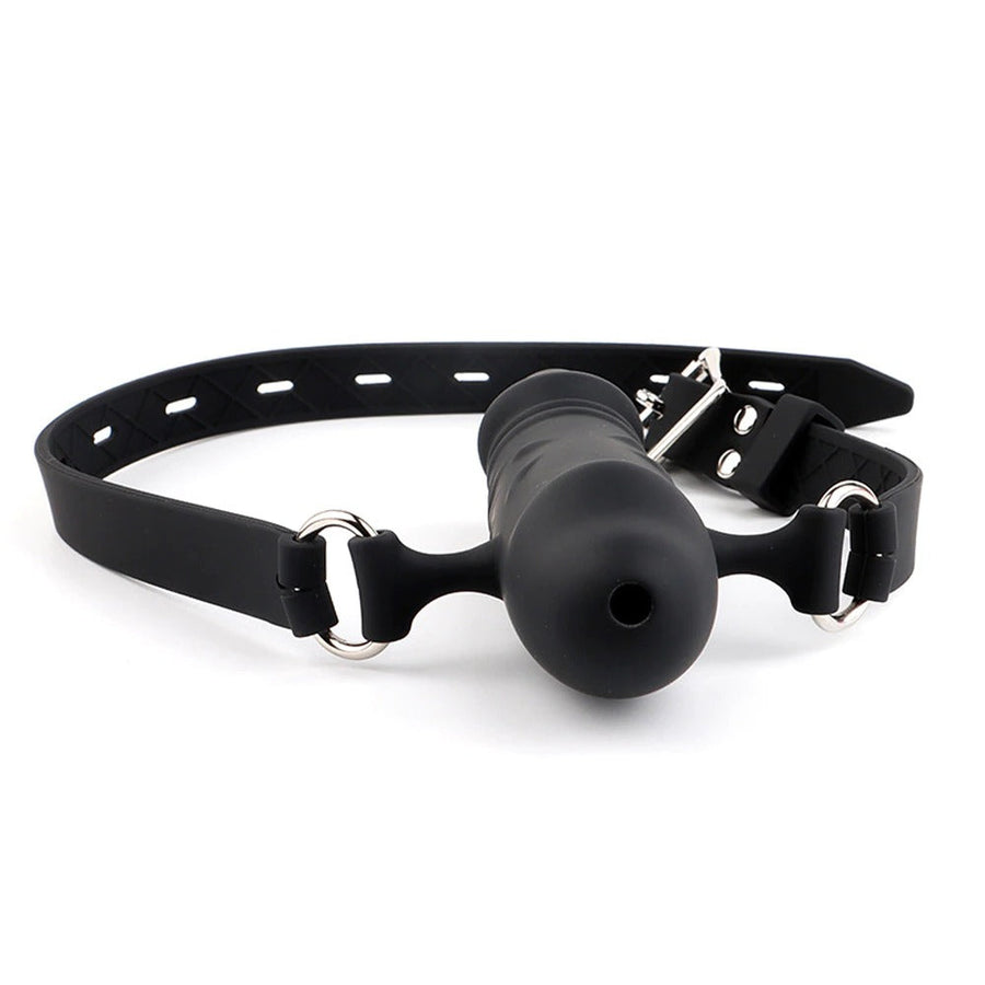 Black Double-Ended Open Mouth Dildo Gag, gallery view 6