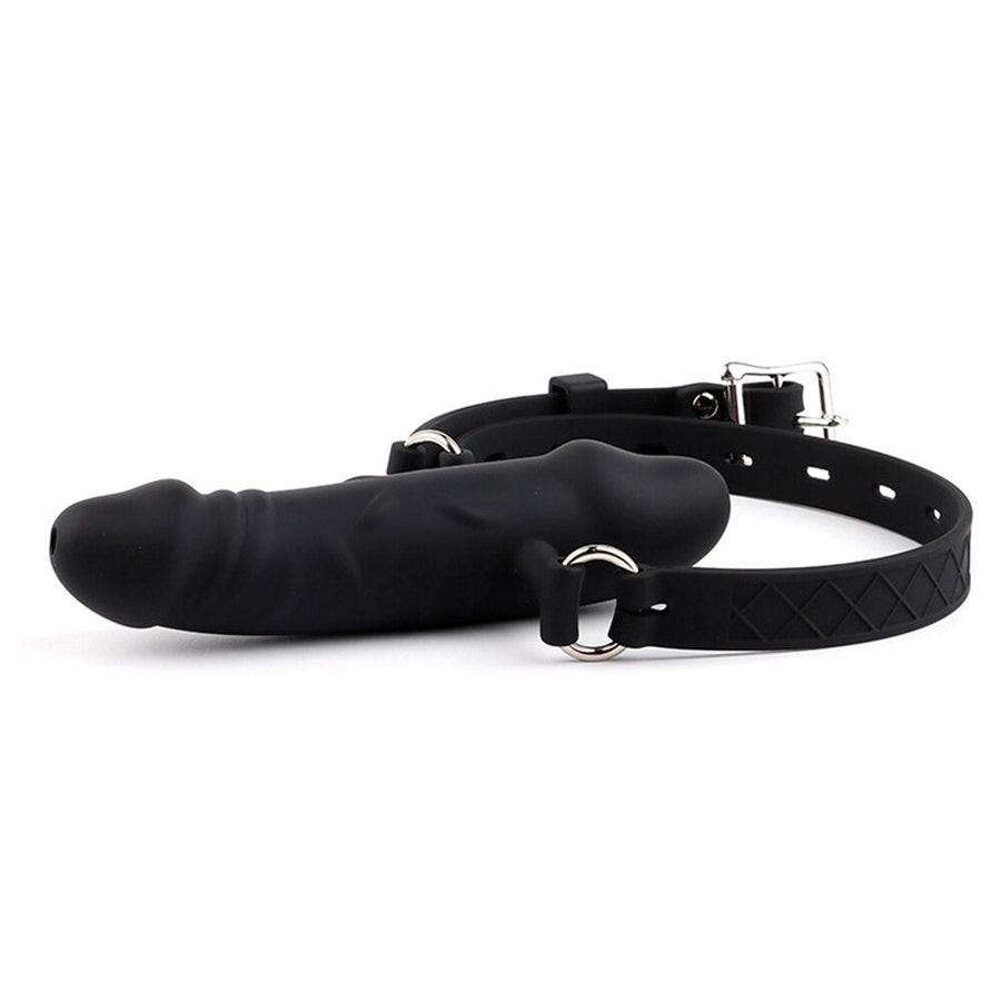 Black Double-Ended Open Mouth Dildo Gag, gallery view 4