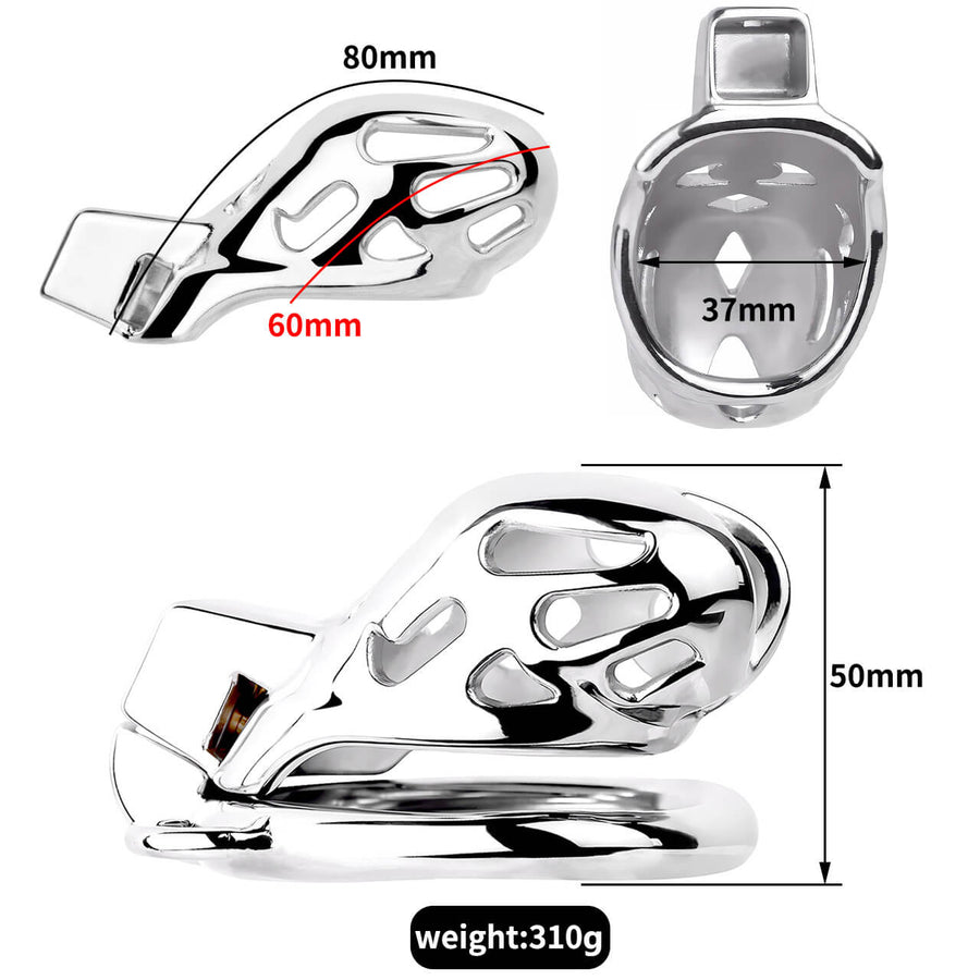 New Cobra Male Stainless Steel Chastity Cage, gallery view 9