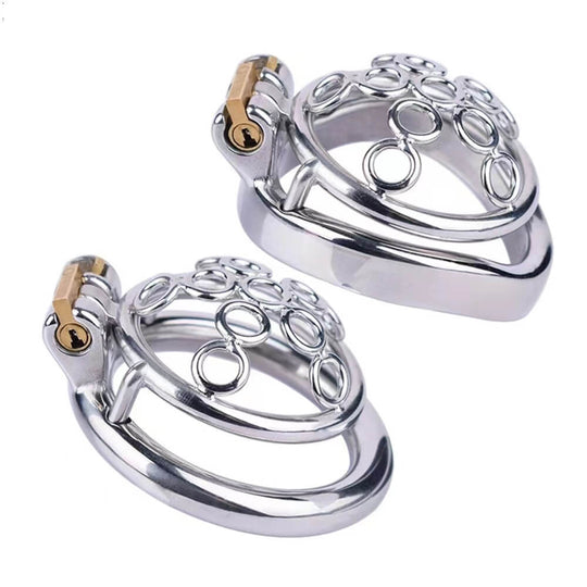 New Sissy Metal Welded Circles Chastity Cage product view