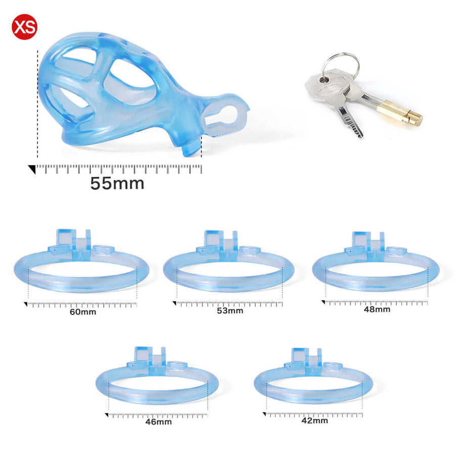 Ice Vision Desigh Blue Cobra Chastity Cage, gallery view 5