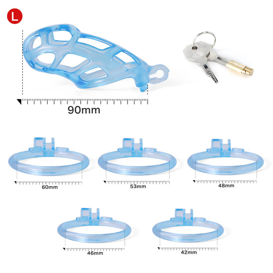 Ice Vision Desigh Blue Cobra Chastity Cage, gallery view 8