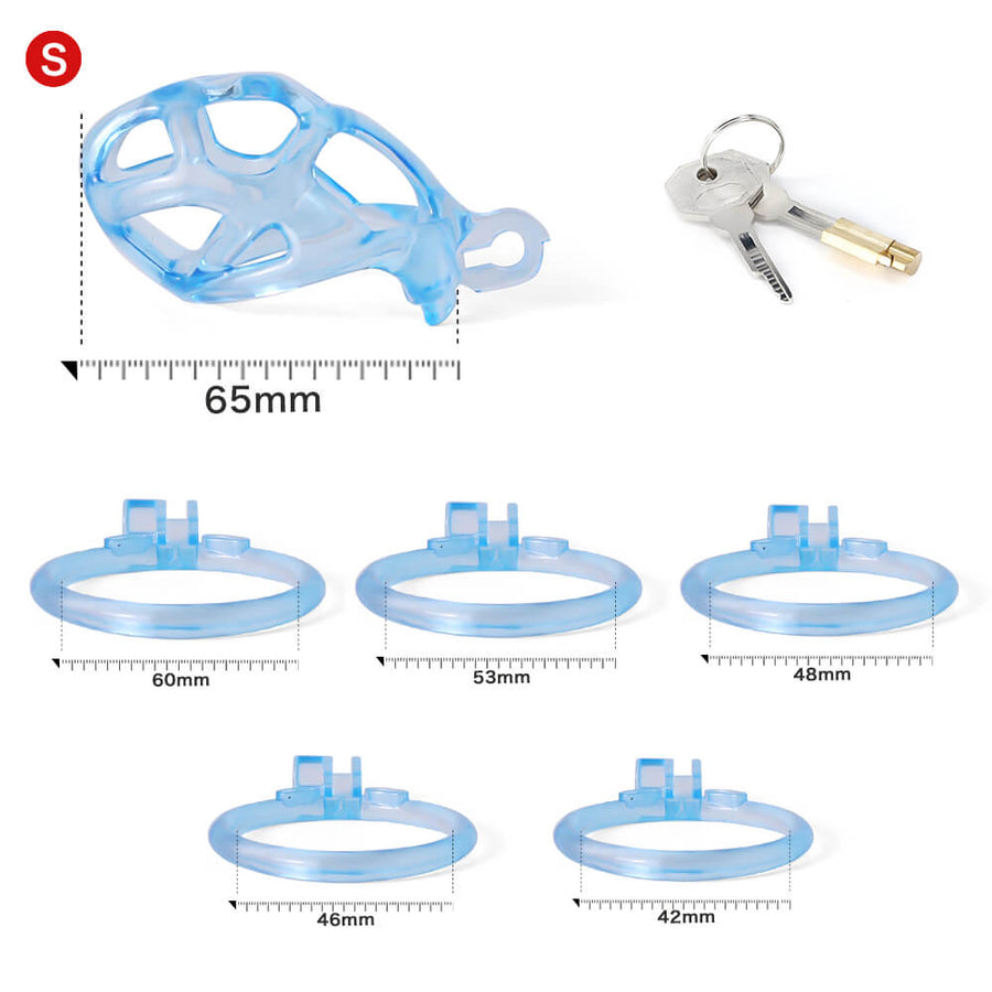 Ice Vision Desigh Blue Cobra Chastity Cage, gallery view 6